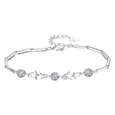 Wei Hua Ri Silver Plated Five Pointed Star Bracelet for Girls