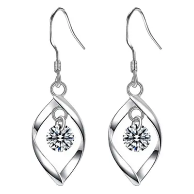Sterling Silver Zircon Earrings Korean Style Sweet Elegant