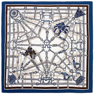 European American Belt Chain Lock Scarf Large Square