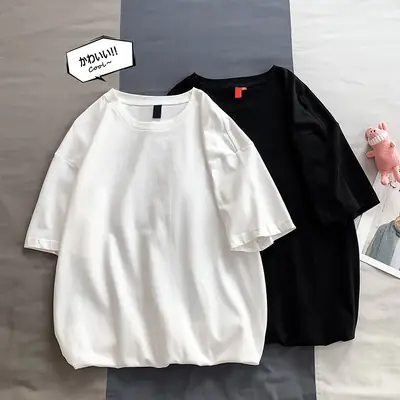 Men Black T-Shirt Summer Round Neck Half Sleeve
