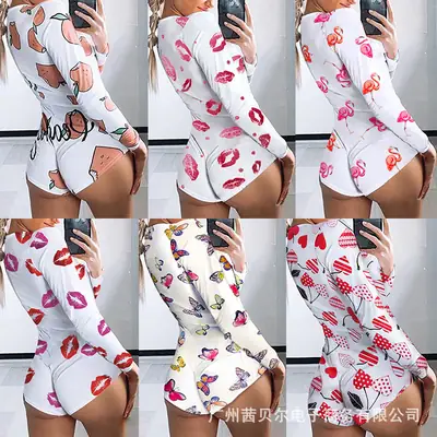 2020 Printed Long Sleeve Nightwear Set Red Christmas