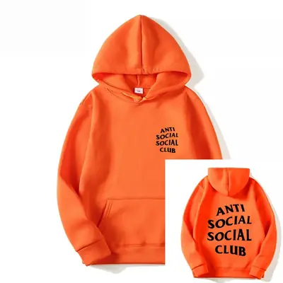 Anti Social Club Hoodie Orange Streetwear