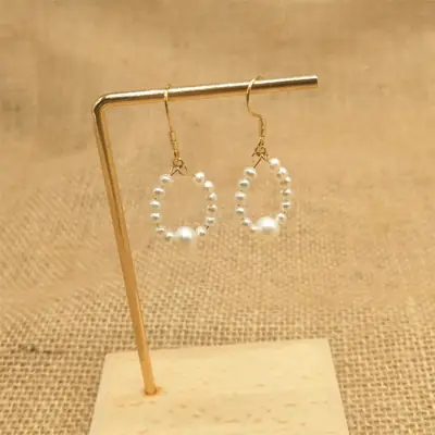Elegant Pearl Circle Earrings Handmade Braided