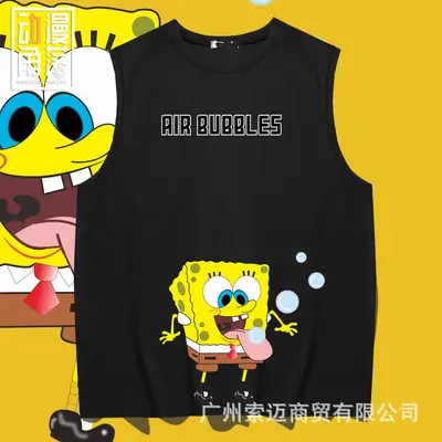 Spongebob Air Bubbles Sleeveless Vest Blue