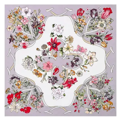 Artistic Floral Square Scarf for Women
