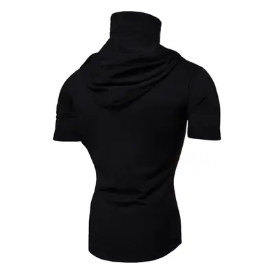 Men Maroon Hooded Stretch T-Shirt