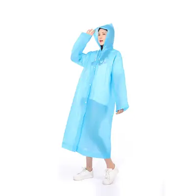 EVA Raincoat Hooded Travel Hiking Unisex Transparent