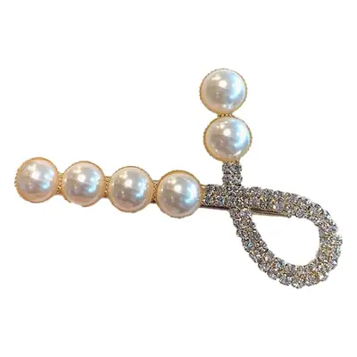 Sweet Pearl Hairpin with Flash Diamond Duckbill Clip