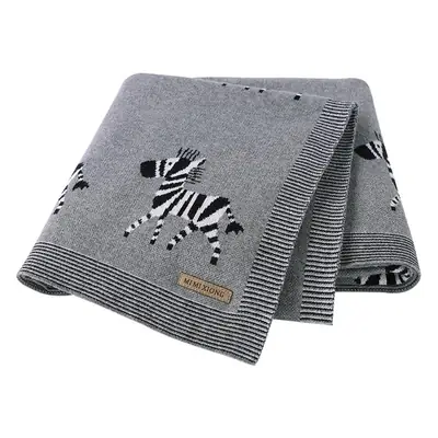 Baby Blanket Cartoon Jacquard Beige Zebra Print