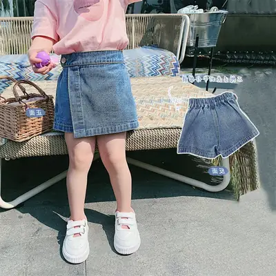 Girls Denim Shorts Summer Wear Breathable Casual Pants