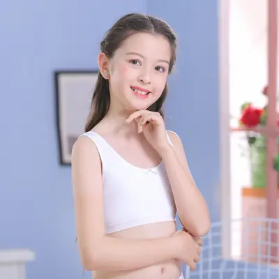 White Cotton Girls Bra Primary School Development