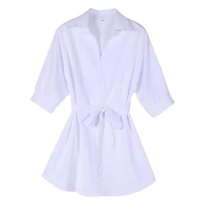 White Button Front Nightgown Pajamas for Women Summer