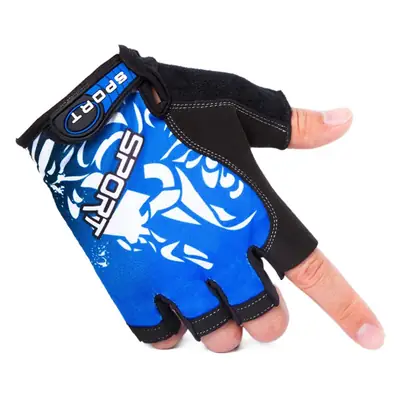 Luya Fishing Gloves Blue Black Anti-Slip Fishing Catching Sun Protection