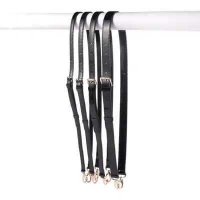 Black Patent Leather Shoulder Strap with Pin Buckle