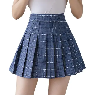 Women Plaid Pleated Skirt High Waist Summer 2025