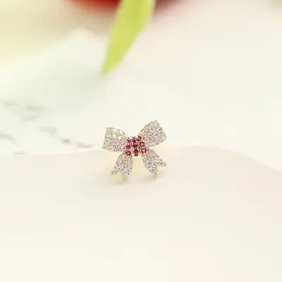 Mini Bow Collar Pin Buckle V-Neck Anti-Light Neck Pin Suit Badge Small Jewelry