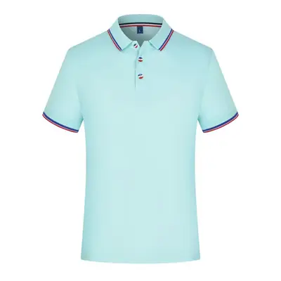 Men's Lime Green Polo Shirt with Red Blue Trim