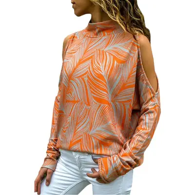 2025 Hot Geometric Knit High Collar Top Women