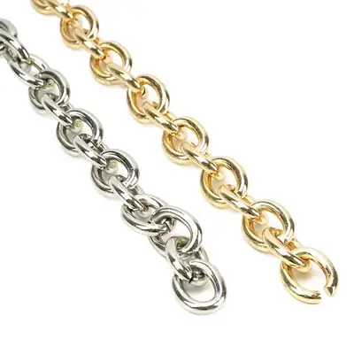 Silver 9x12x2.2mm Chain Link Bag Strap
