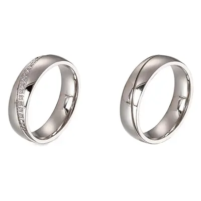 Korean Design Titanium Steel Engagement Rings for Men Women