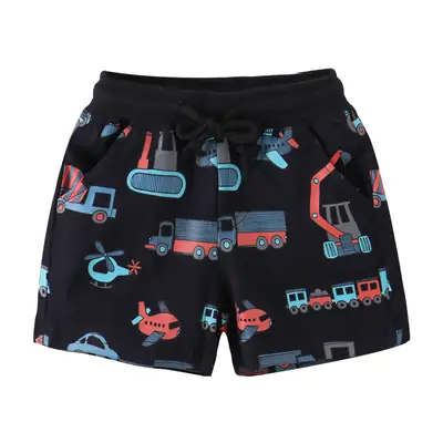 Kids Truck Print Shorts Black Medium Small
