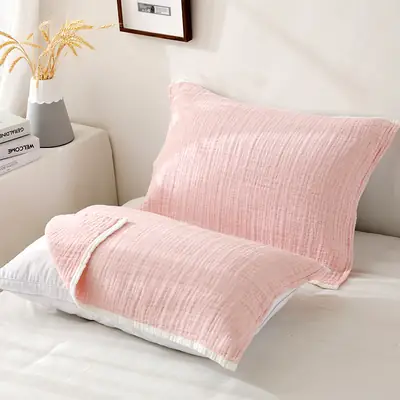 Cotton Japanese Style 4-Layer Pillow Cover Blue
