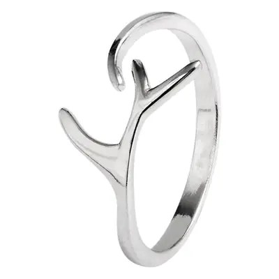 Adjustable Silver Antler Ring for Women
