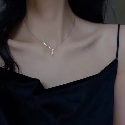 S925 Silver Geometric Clavicle Necklace for Women