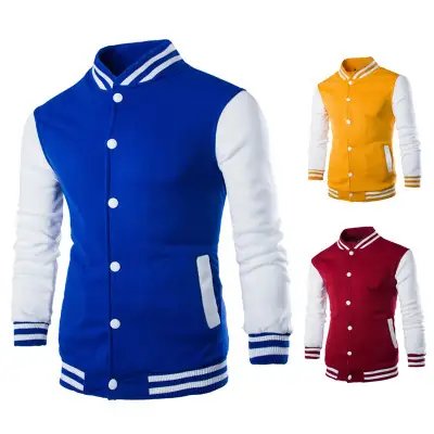Men's 2019 Baseball Jacket Blue Yellow Red White