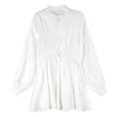 Black Long Sleeve Loose Fit Mid-Length Dress for Women