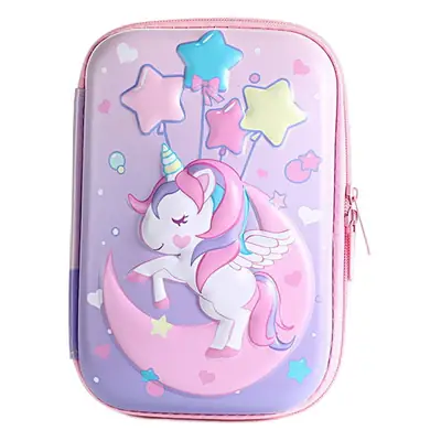 Pink Unicorn Cartoon Pencil Box for Girls Boys