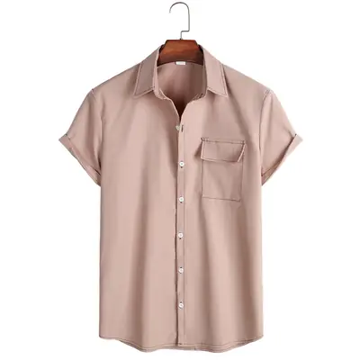 Men's Beige Button Down Shirt 2022