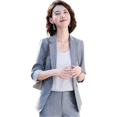 Women's Apricot Thin Professional Suit Summer 2023