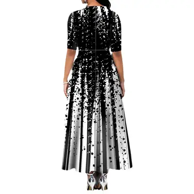 Purple Printed Sleeveless Gown Dress for Women