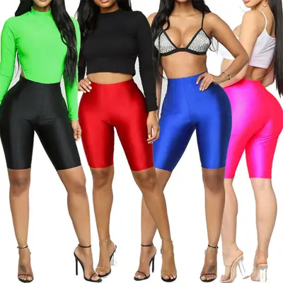 Women's Pink Stretchy Hip Yoga Shorts