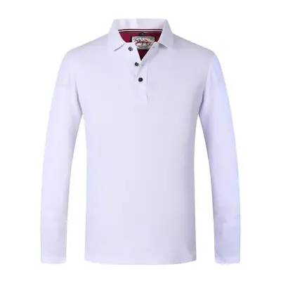 Men White Polo T-Shirt Short Sleeve Custom Print