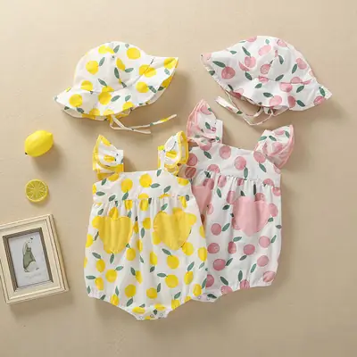 100% Cotton Baby Romper Triangle Design for Girls