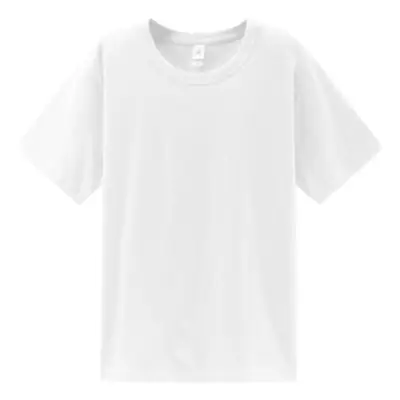 Men White Cotton T-Shirt 300g Loose Casual Crew Neck