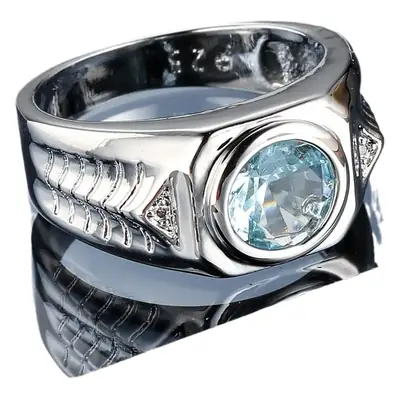 Sea Blue Zircon Ring for Women's Wedding Jewelry