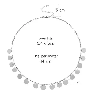 European American Cross Border Round Sequins Pendant Clavicle Chain