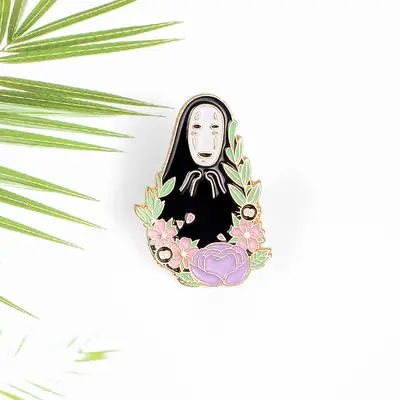 Japanese Style Faceless Male Avatar Cartoon Fashion Badge