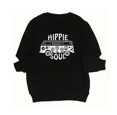 Hippie Soul Car Graphic Sweatshirt Black Long Sleeve