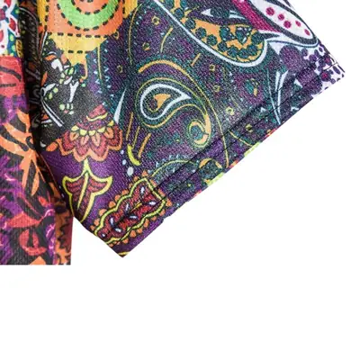 Men Multi Color Patchwork T-Shirt Casual Short Sleeve