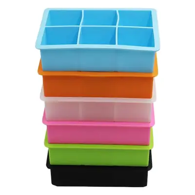 Factory Wholesale 6-Compartment Silicone Ice Cube Tray with Lid