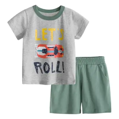 27kids summer children's clothing new children's suit Boys' short-sleeved T-shirt middle pants two-piece set wholesale one-piece delivery