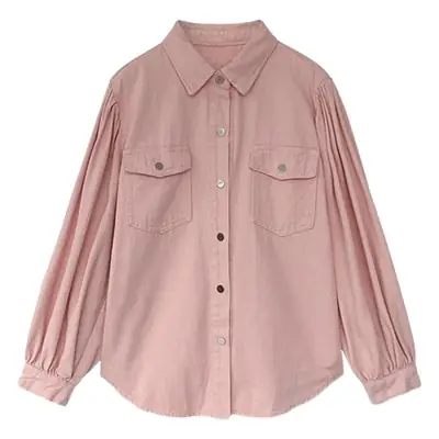White Loose Long Sleeve Women's Shirt 2026 Spring