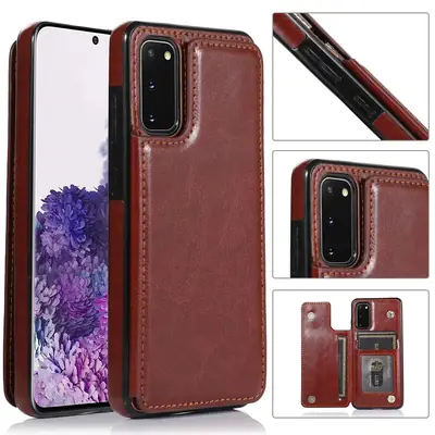 Blue Leather Phone Case for Note 20 with Card Holder