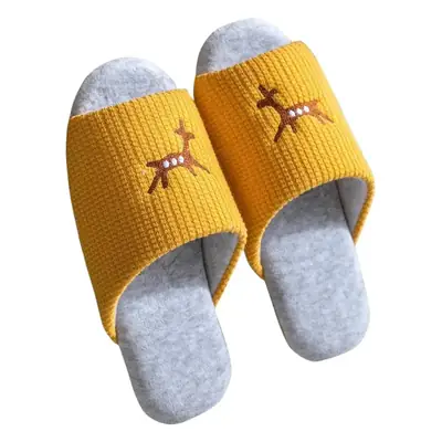 New Open-Toe Indoor Summer Cotton Slippers for Couples, Suitable for Men and Women, Quiet Floor Slippers for Home Use