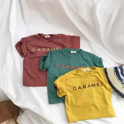 Kids T-Shirt Green Short Sleeve Round Neck