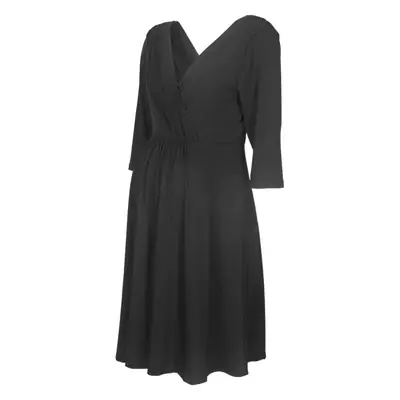 Red Pleated V-Neck Evening Dress for Women